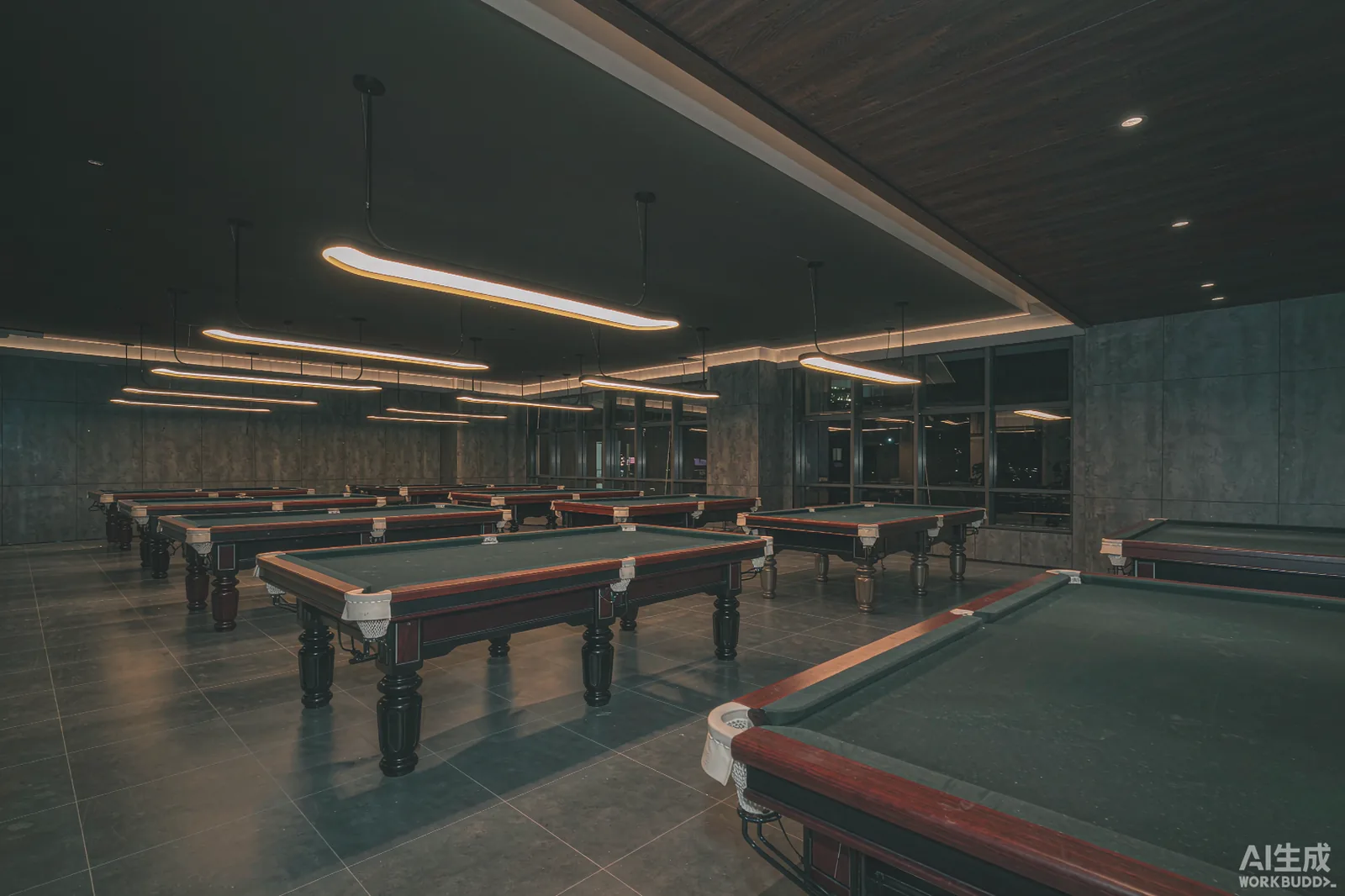 台球俱乐部照明实景